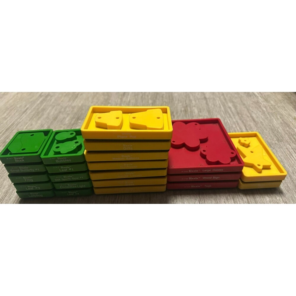 Lot Of 22 Mixed Sizzix Dies Original Includes All Different Shapes Bundle